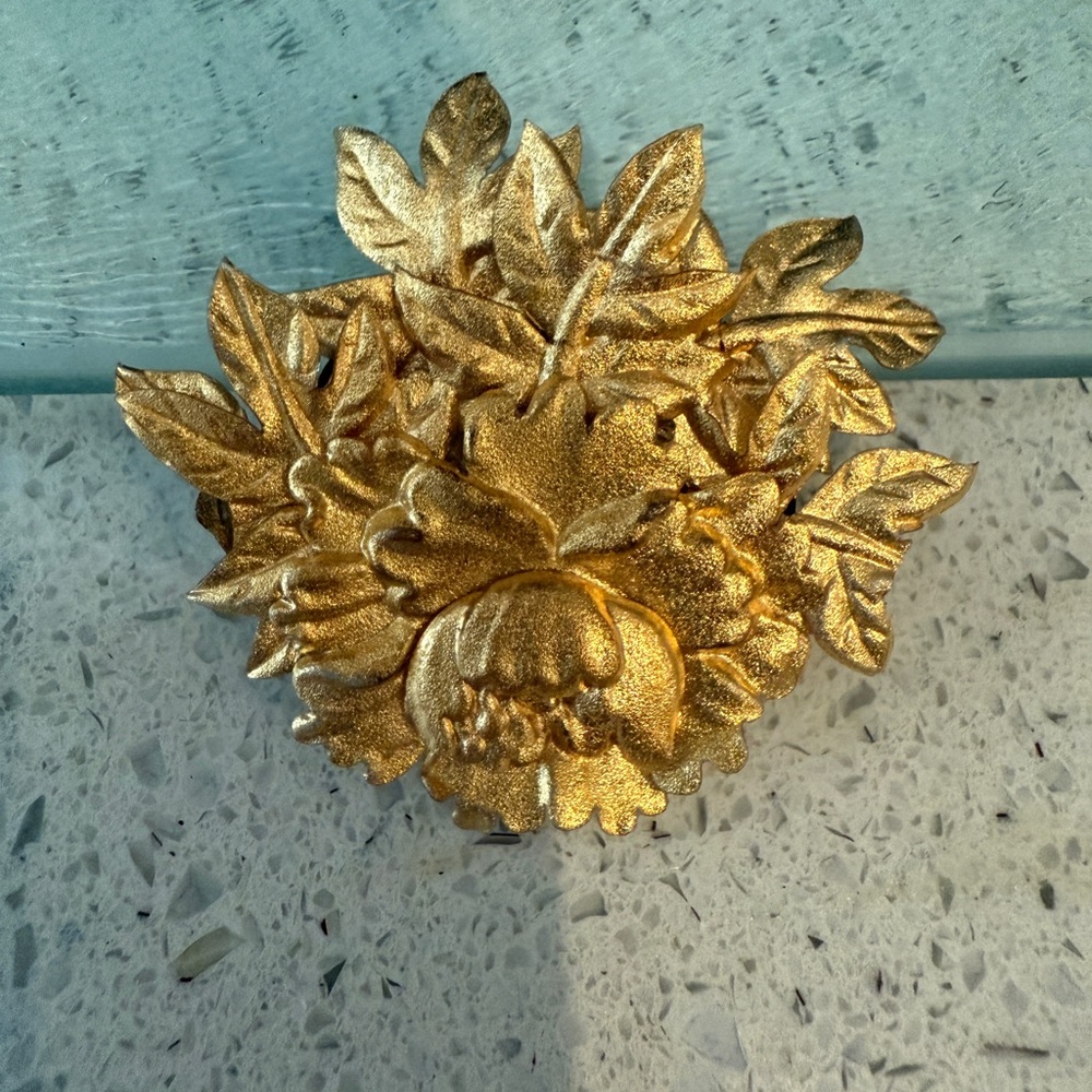 Gold Floral Brooch